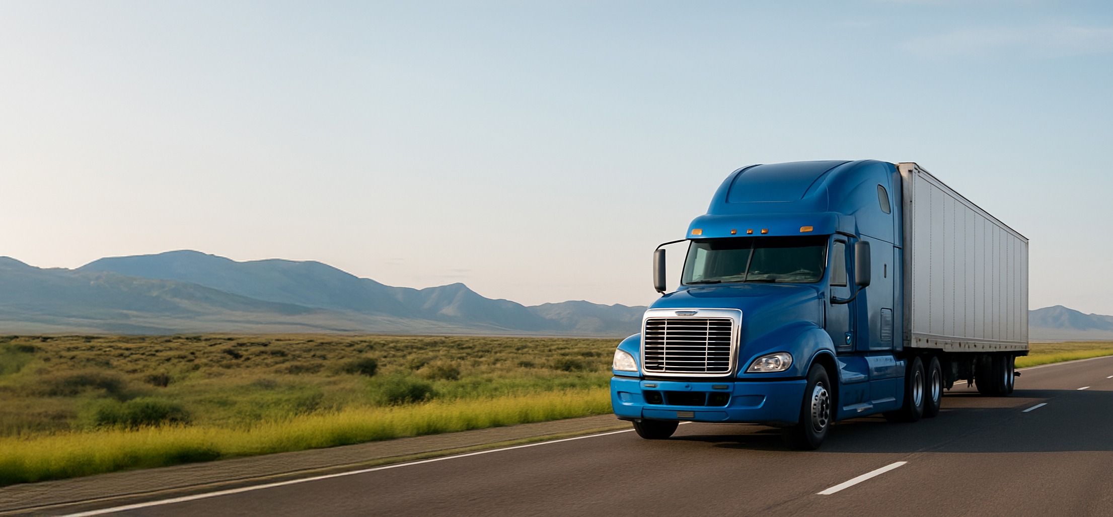 Class-8 tractor-trailer on the highway