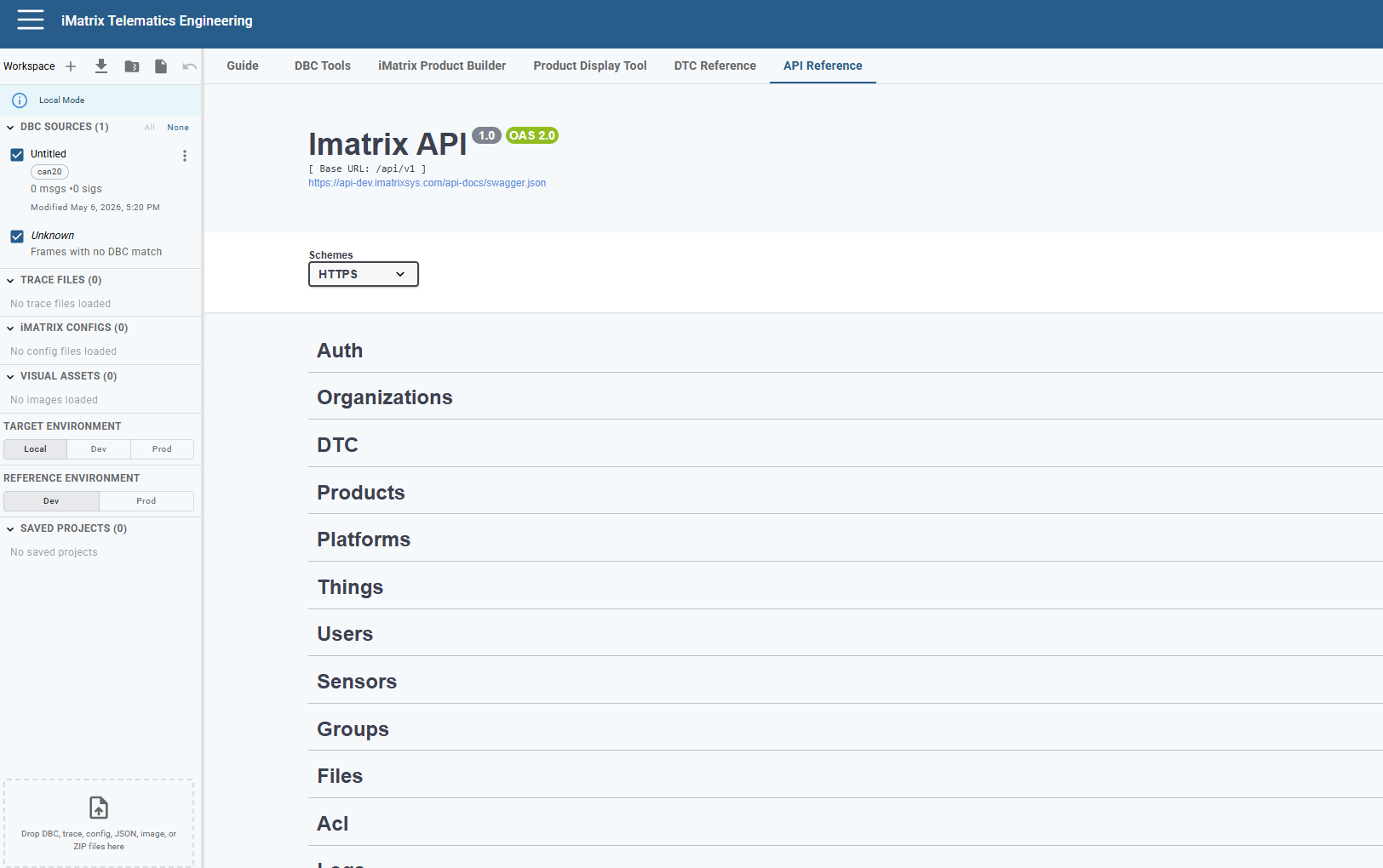 iMatrix Workbench — API Reference (Swagger UI)